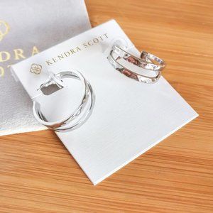 Kendra Scott Zorte Double Hoop Earrings in Silver
